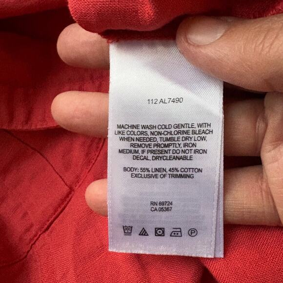 Columbia Sportswear Linen Blend 3/4 Length Sleeve Button Up Shirt Size Small - Picture 4 of 5